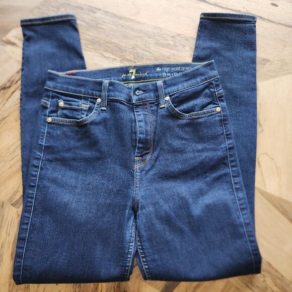 7 For All Mankind Denim - 7 For All Mankind the High Waist Ankle Skinny Jeans Sz 28